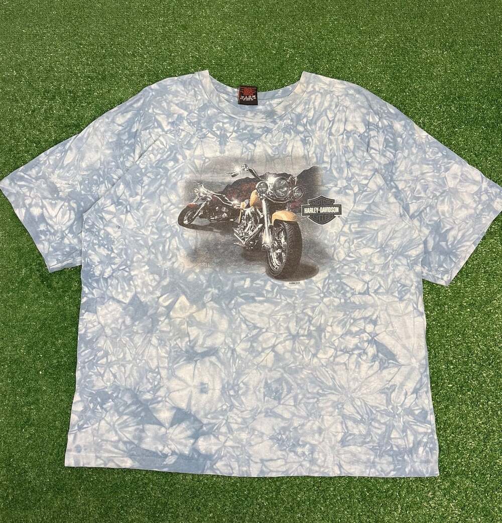 2004 single stitch Harley-Davidson Tie Dye Motorcycle Graphic T-Shirt Size XXL